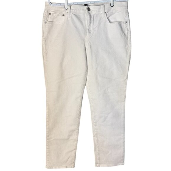 GAP Regular Classic Straight Leg White Denim Jeans Summer Pants Cigarette - Picture 2 of 12